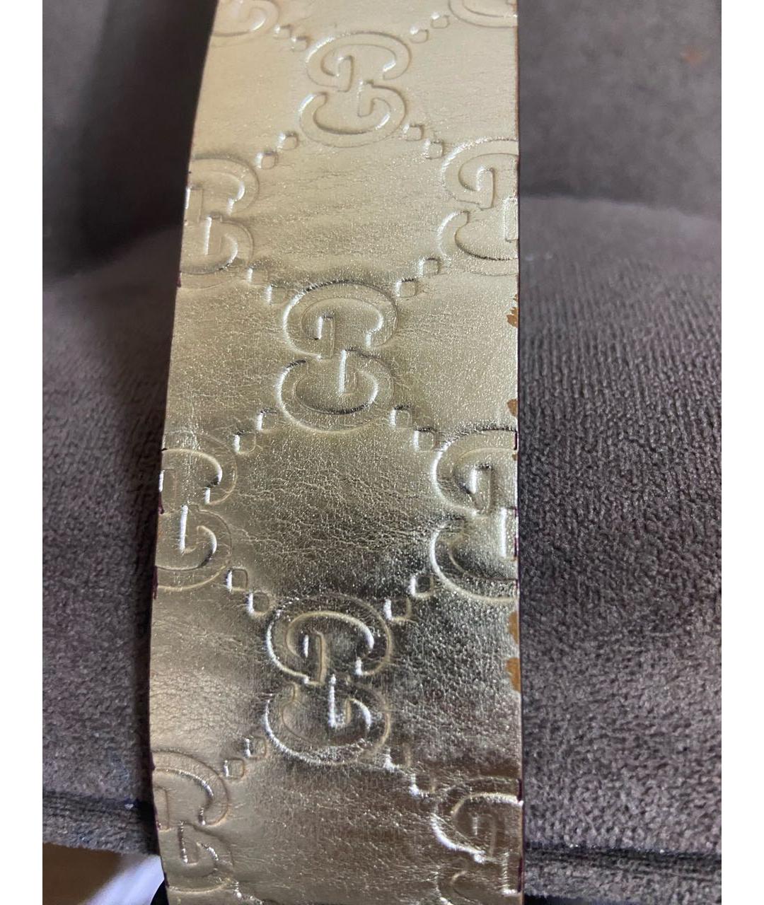 GUCCI Золотой кожаный ремень, фото 7