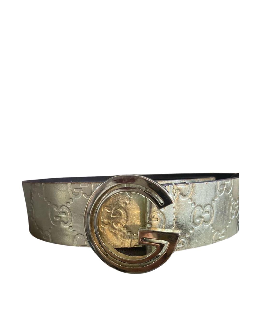 GUCCI Золотой кожаный ремень, фото 1