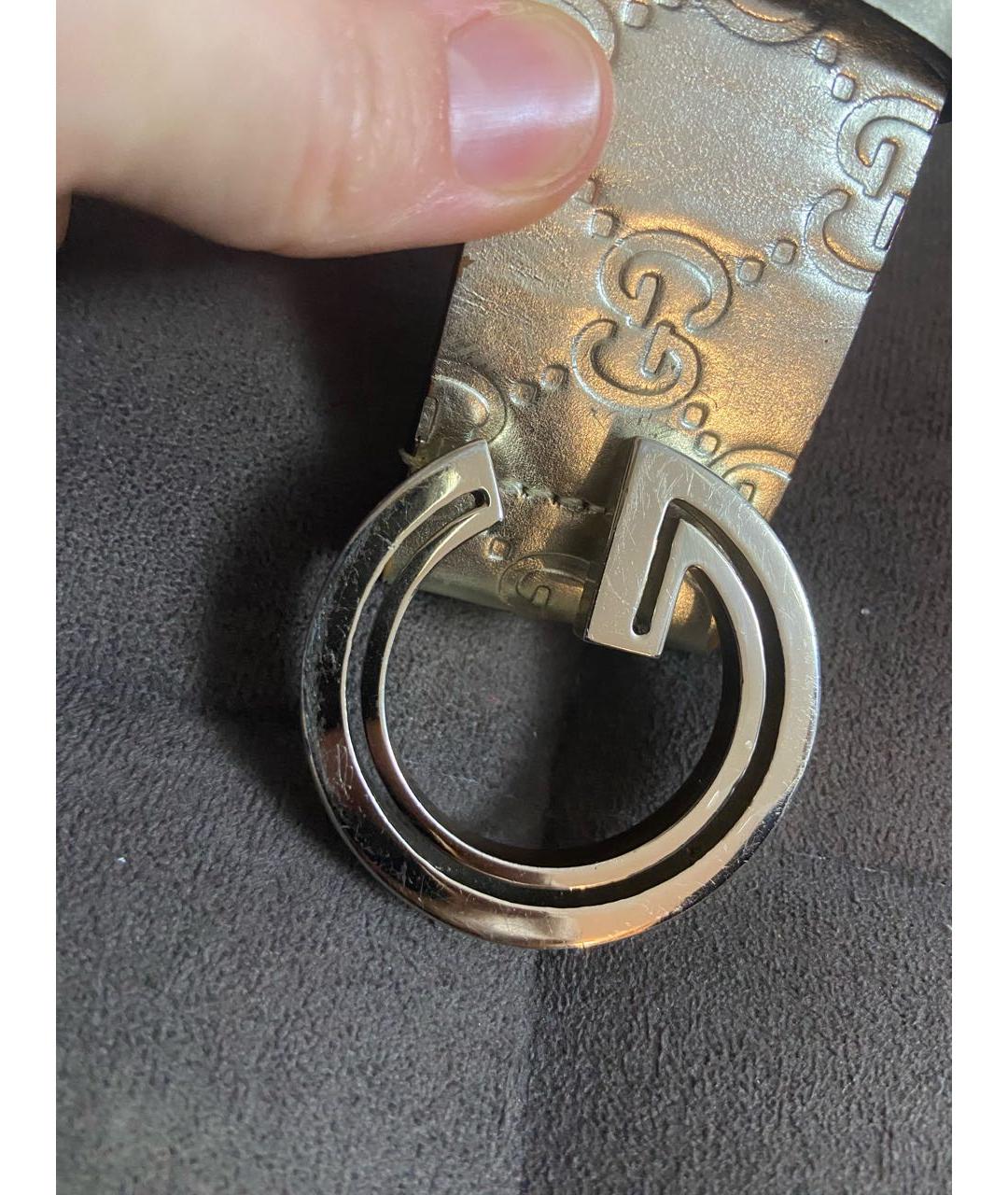 GUCCI Золотой кожаный ремень, фото 8