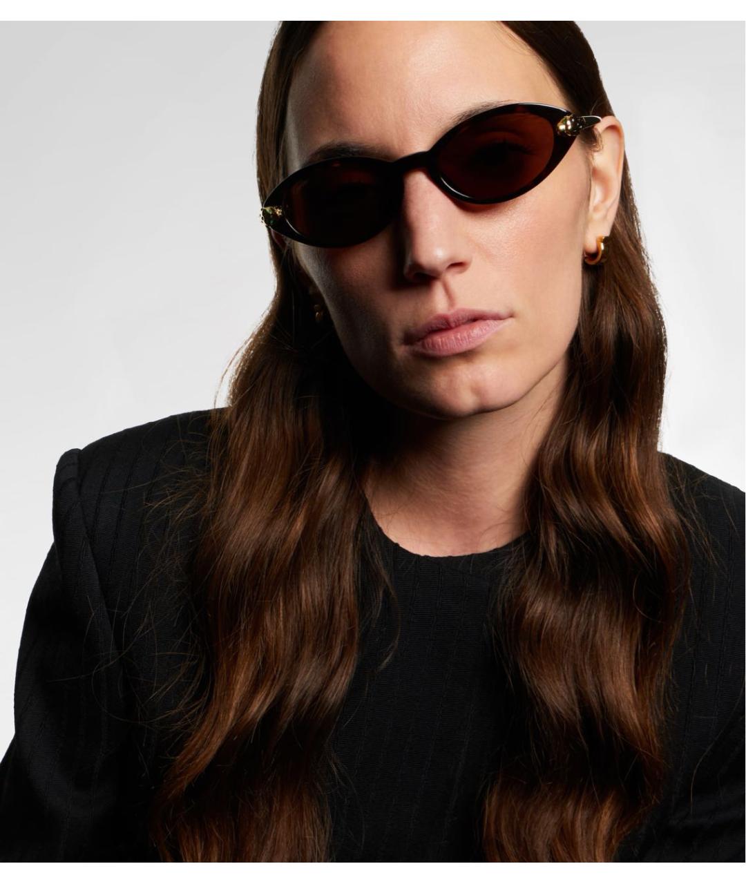 CARTIER Коричневые пластиковые солнцезащитные очки, фото 4