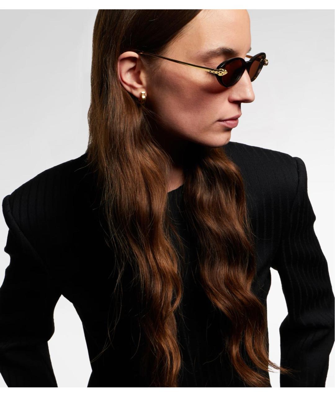 CARTIER Коричневые пластиковые солнцезащитные очки, фото 5