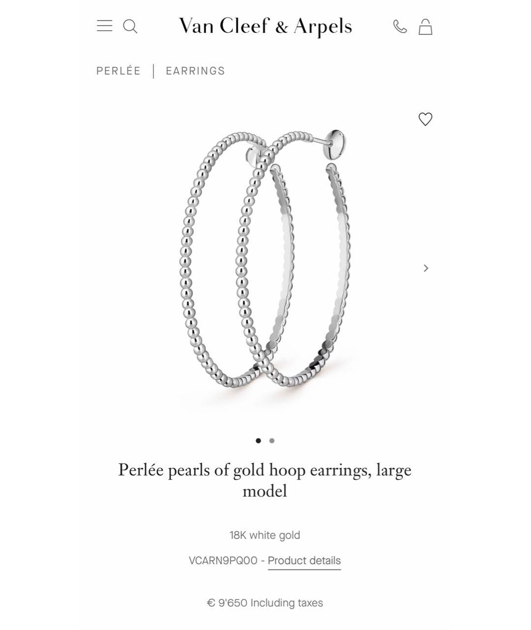 VAN CLEEF & ARPELS Серебряные серьги из белого золота, фото 5