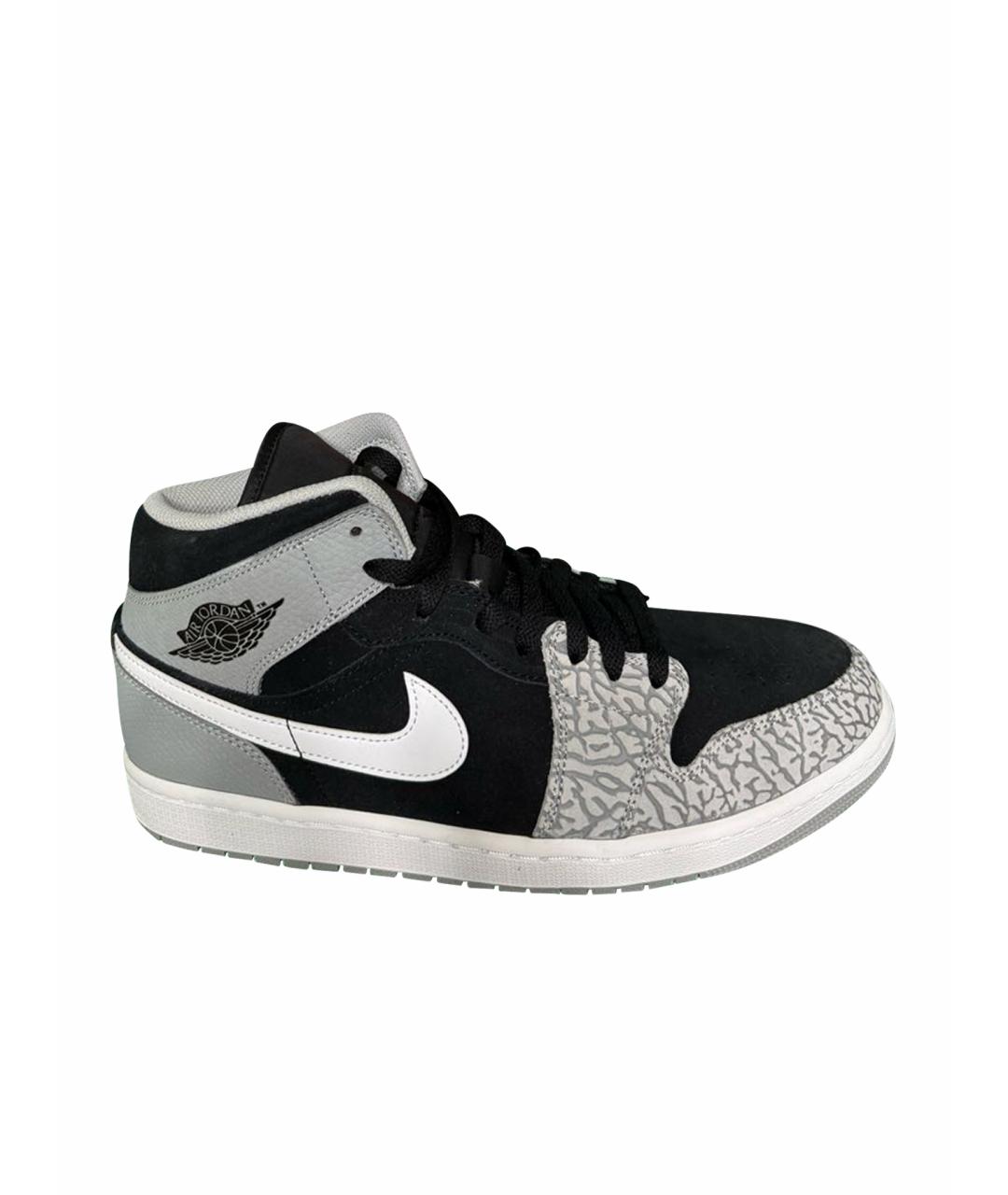 JORDAN Черные замшевые высокие кроссовки / кеды, фото 1