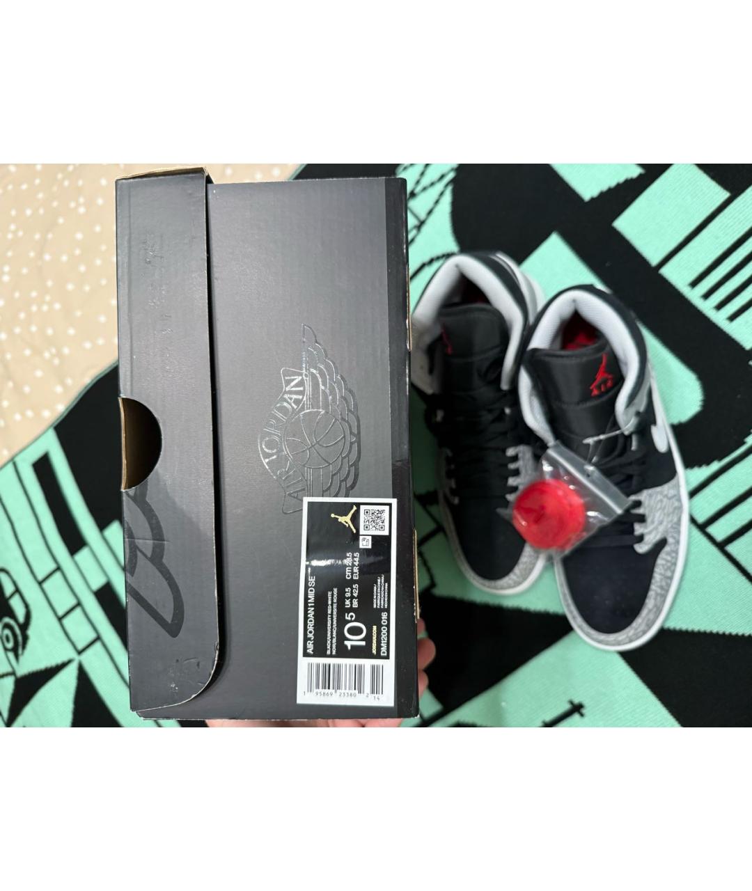 JORDAN Черные замшевые высокие кроссовки / кеды, фото 6