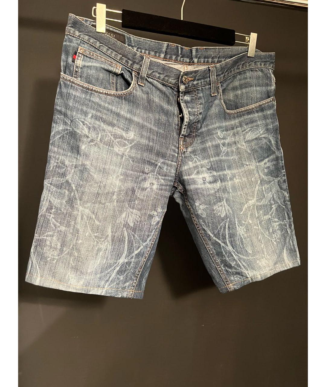 GUCCI Синие хлопковые шорты, фото 5