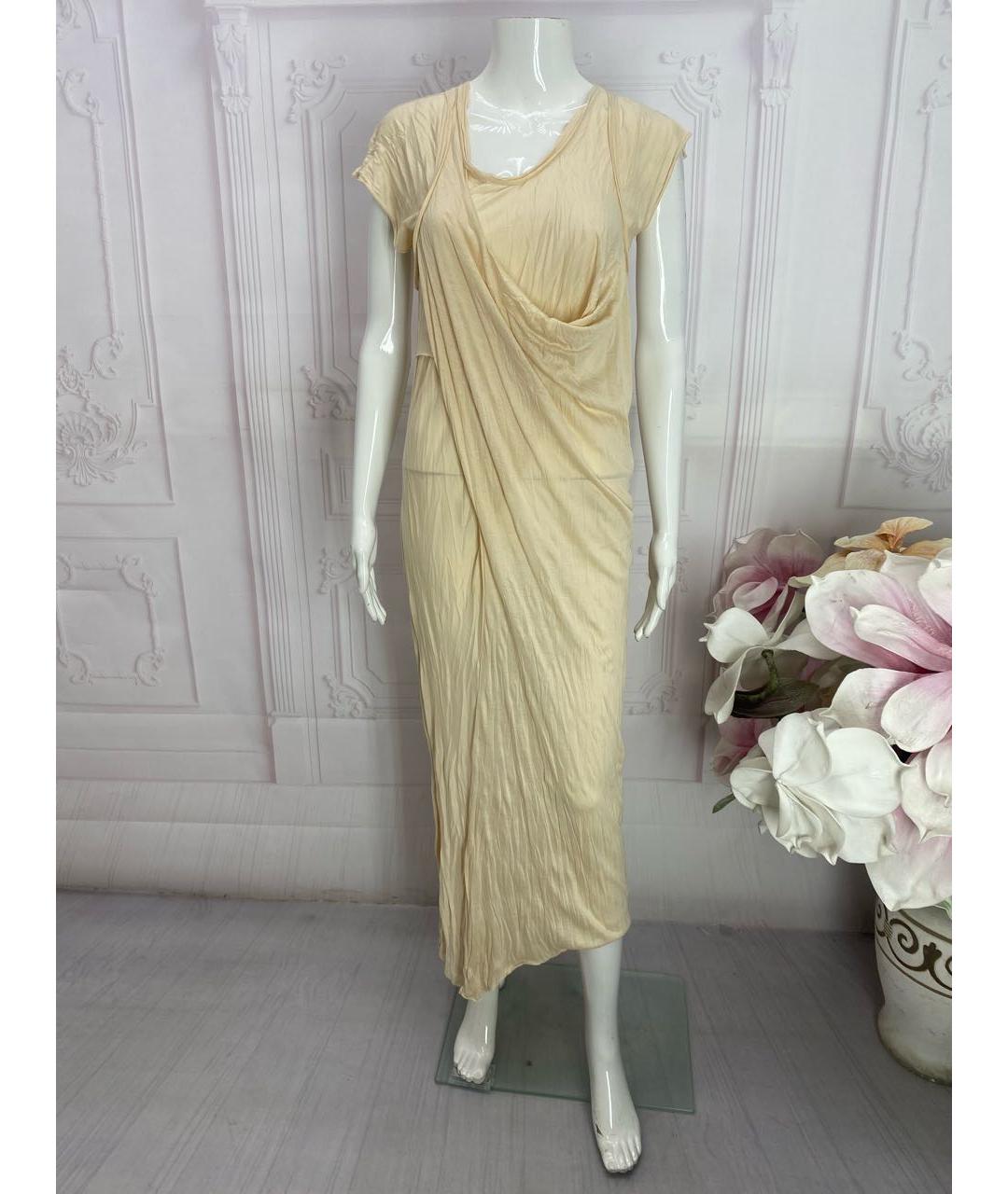 NUDE Бежевое вискозное платье, фото 5