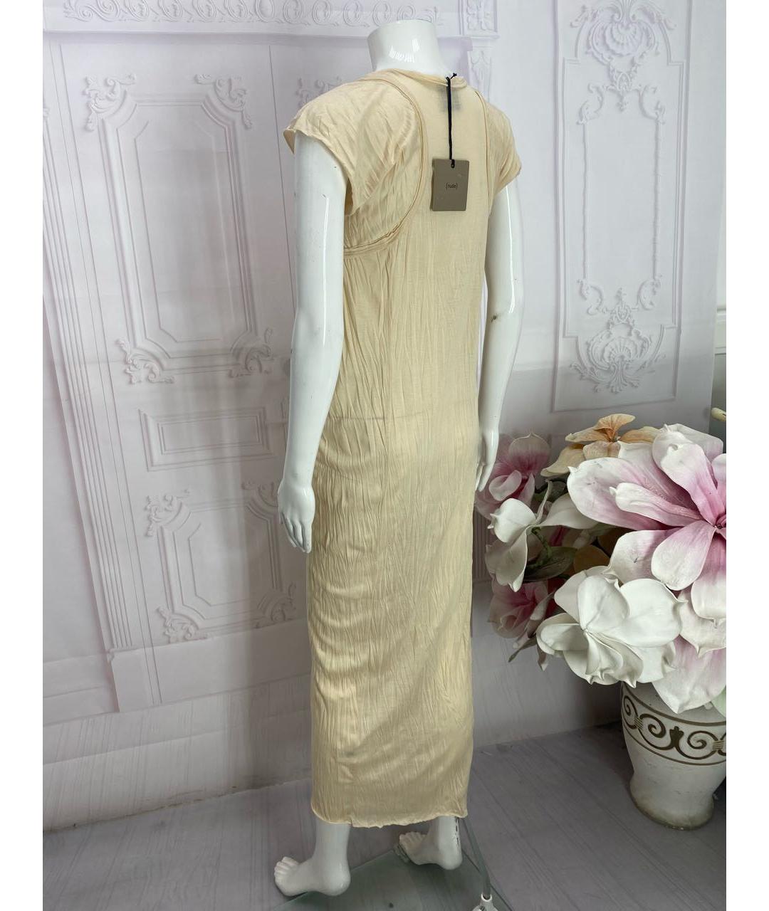 NUDE Бежевое вискозное платье, фото 8