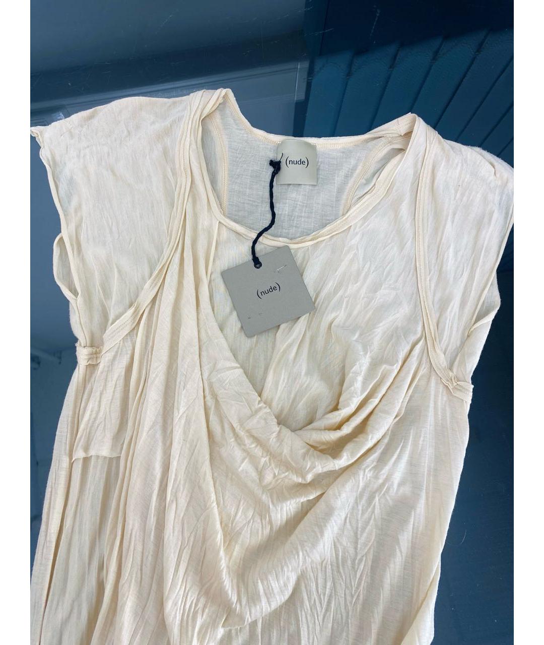NUDE Бежевое вискозное платье, фото 3