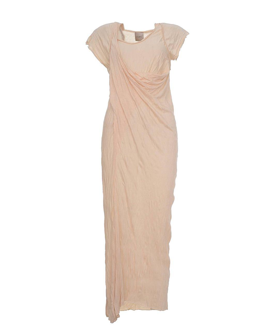 NUDE Бежевое вискозное платье, фото 9