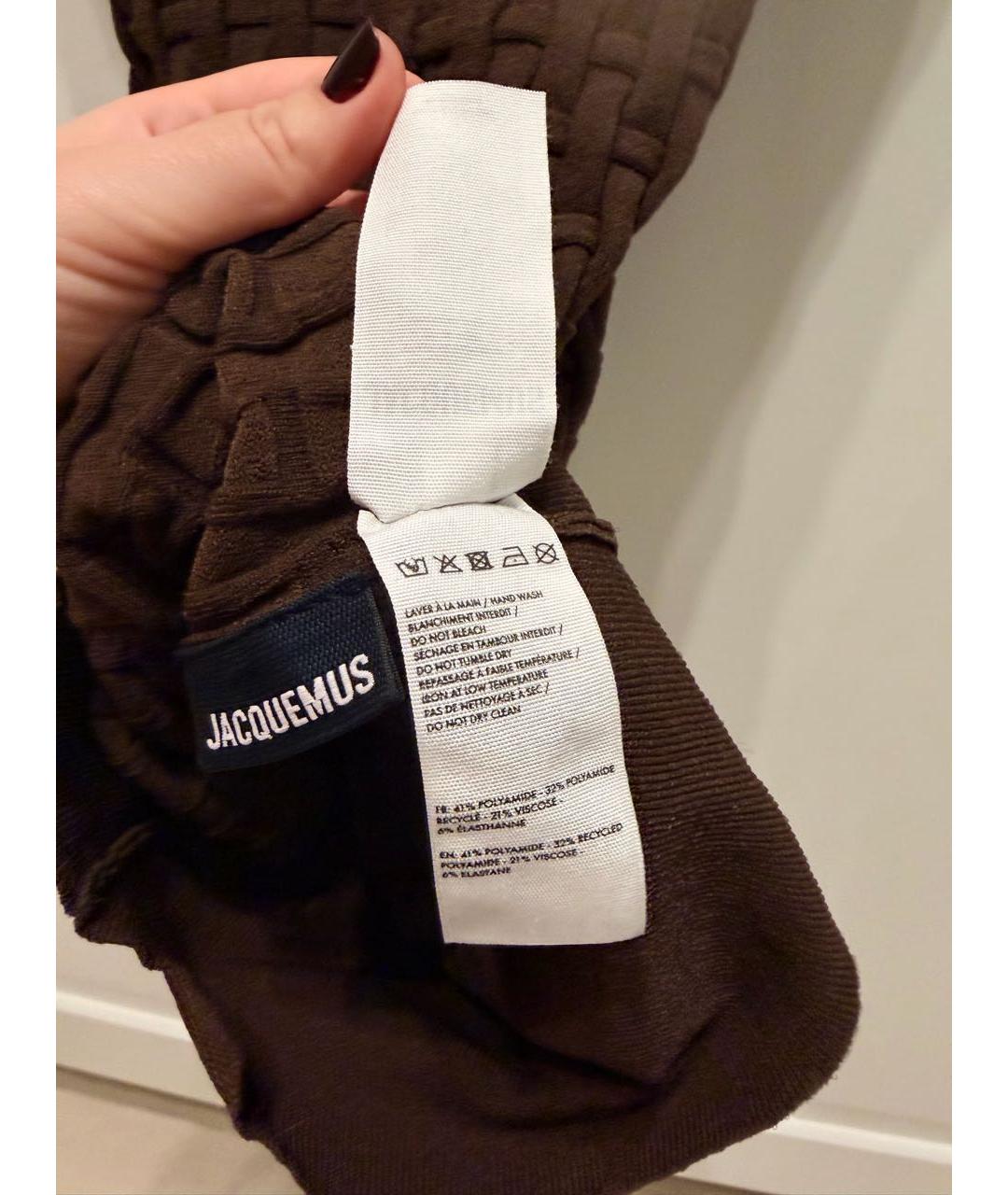 JACQUEMUS Коричневое хлопковое повседневное платье, фото 4