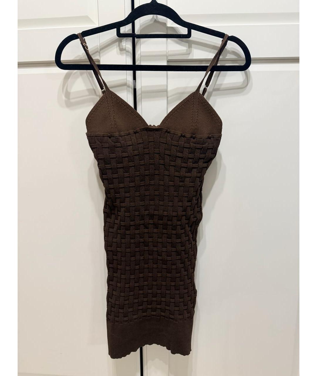 JACQUEMUS Коричневое хлопковое повседневное платье, фото 5