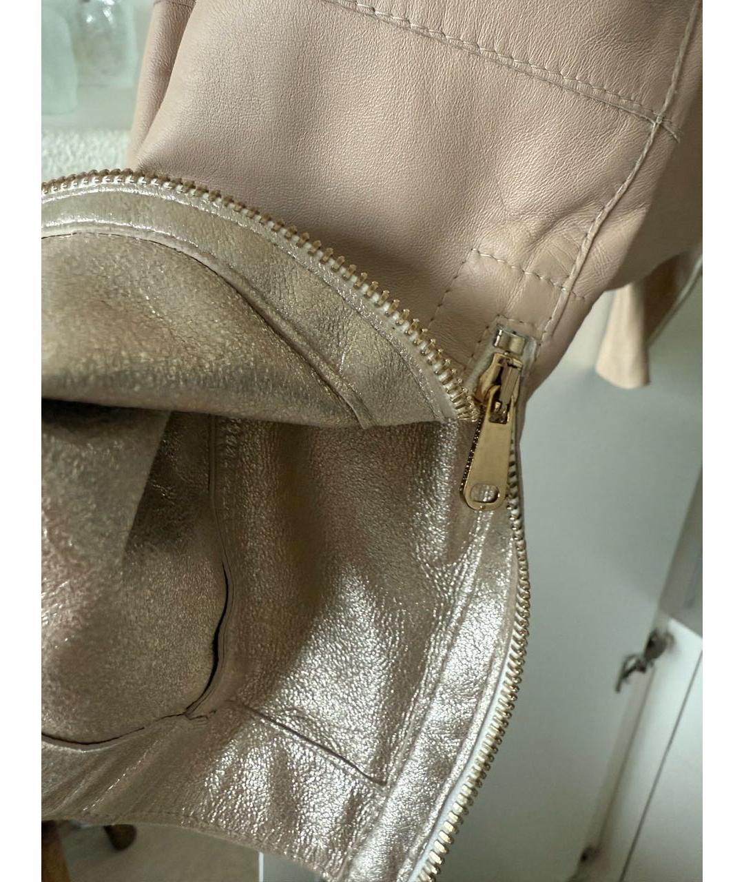 BRUNELLO CUCINELLI Бежевая кожаная куртка, фото 5