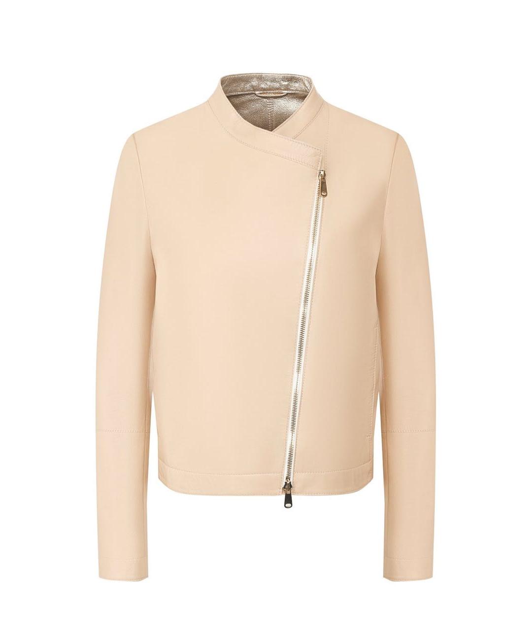 BRUNELLO CUCINELLI Бежевая кожаная куртка, фото 3