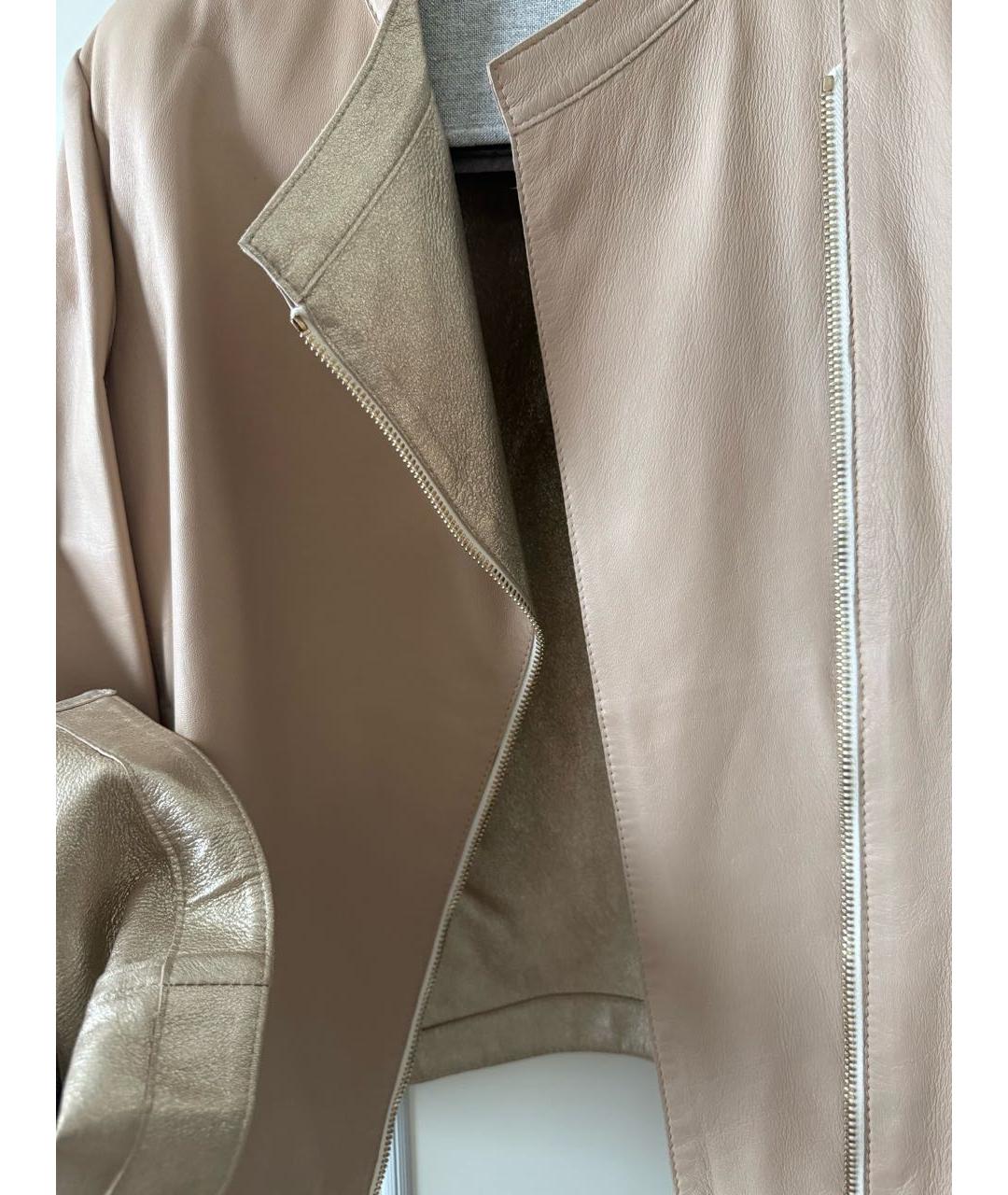 BRUNELLO CUCINELLI Бежевая кожаная куртка, фото 3