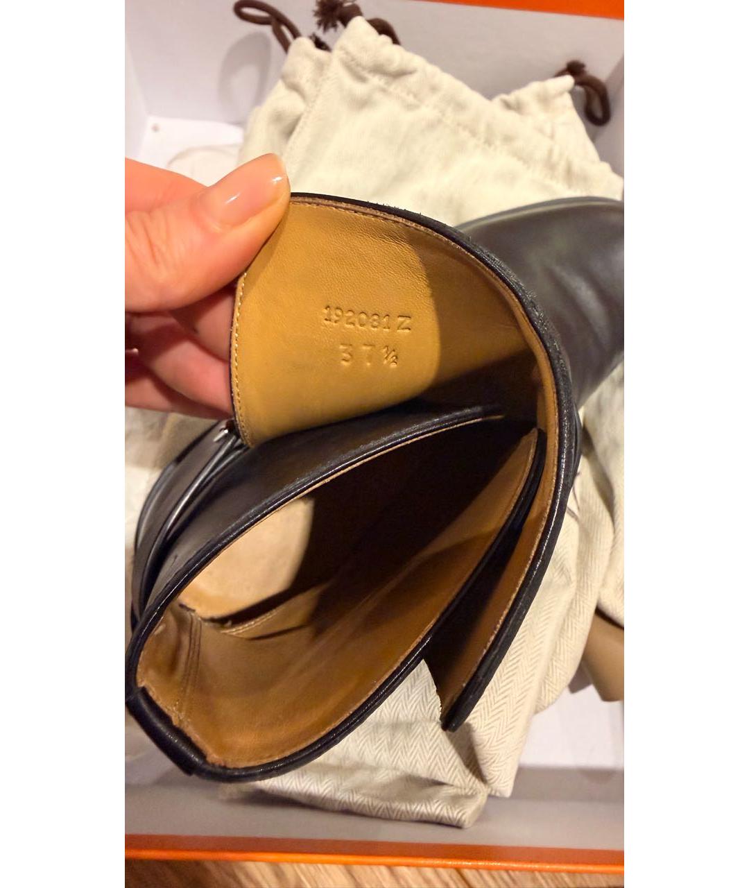 HERMES Черные кожаные ботинки, фото 6