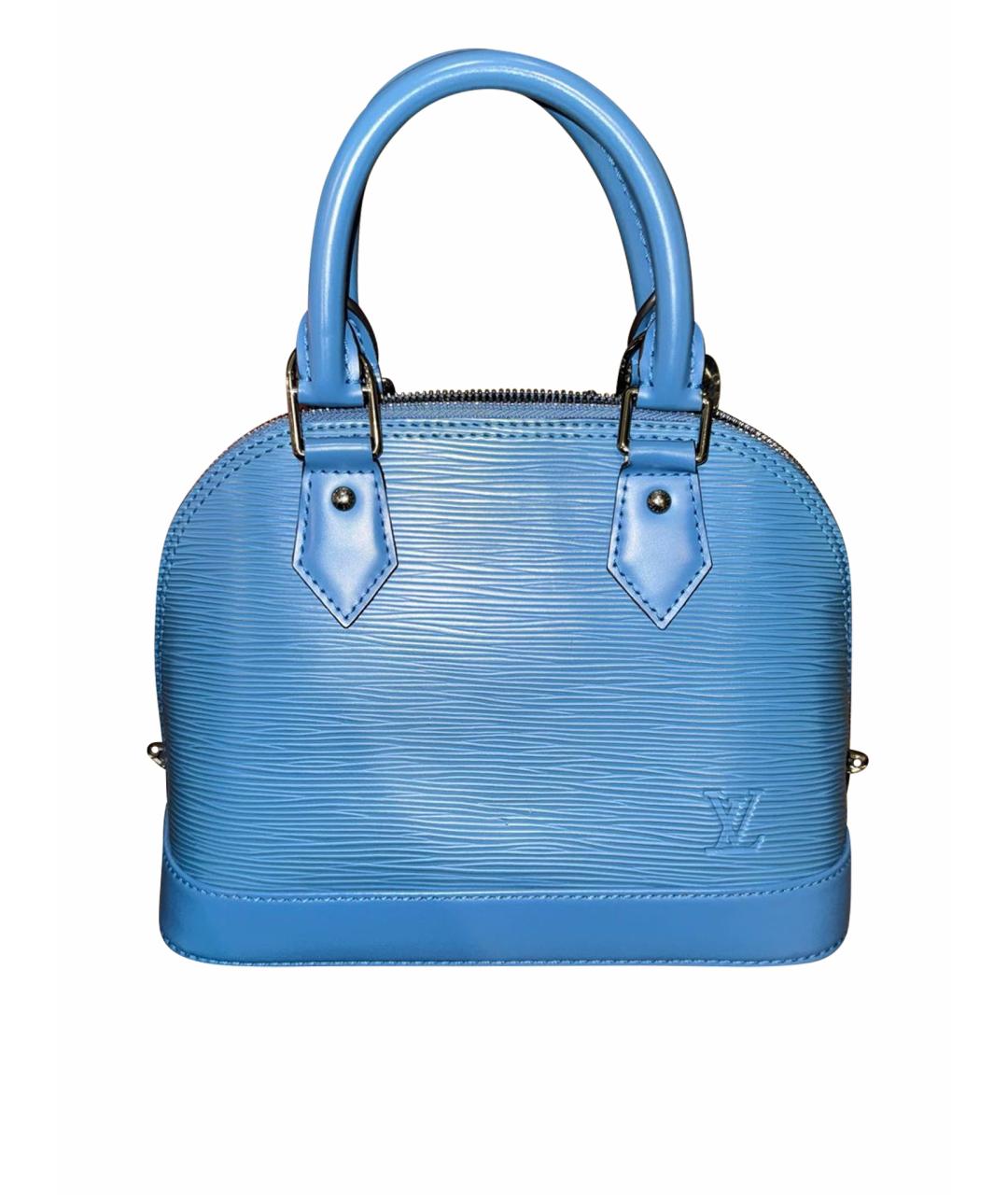 LOUIS VUITTON Голубая кожаная сумка с короткими ручками, фото 1