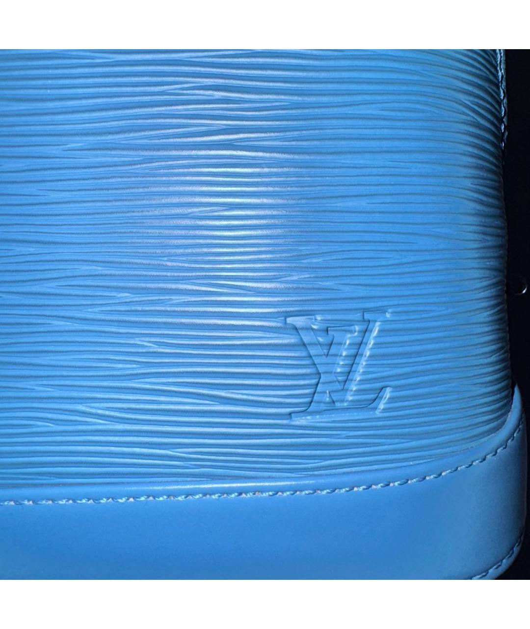 LOUIS VUITTON Голубая кожаная сумка с короткими ручками, фото 7