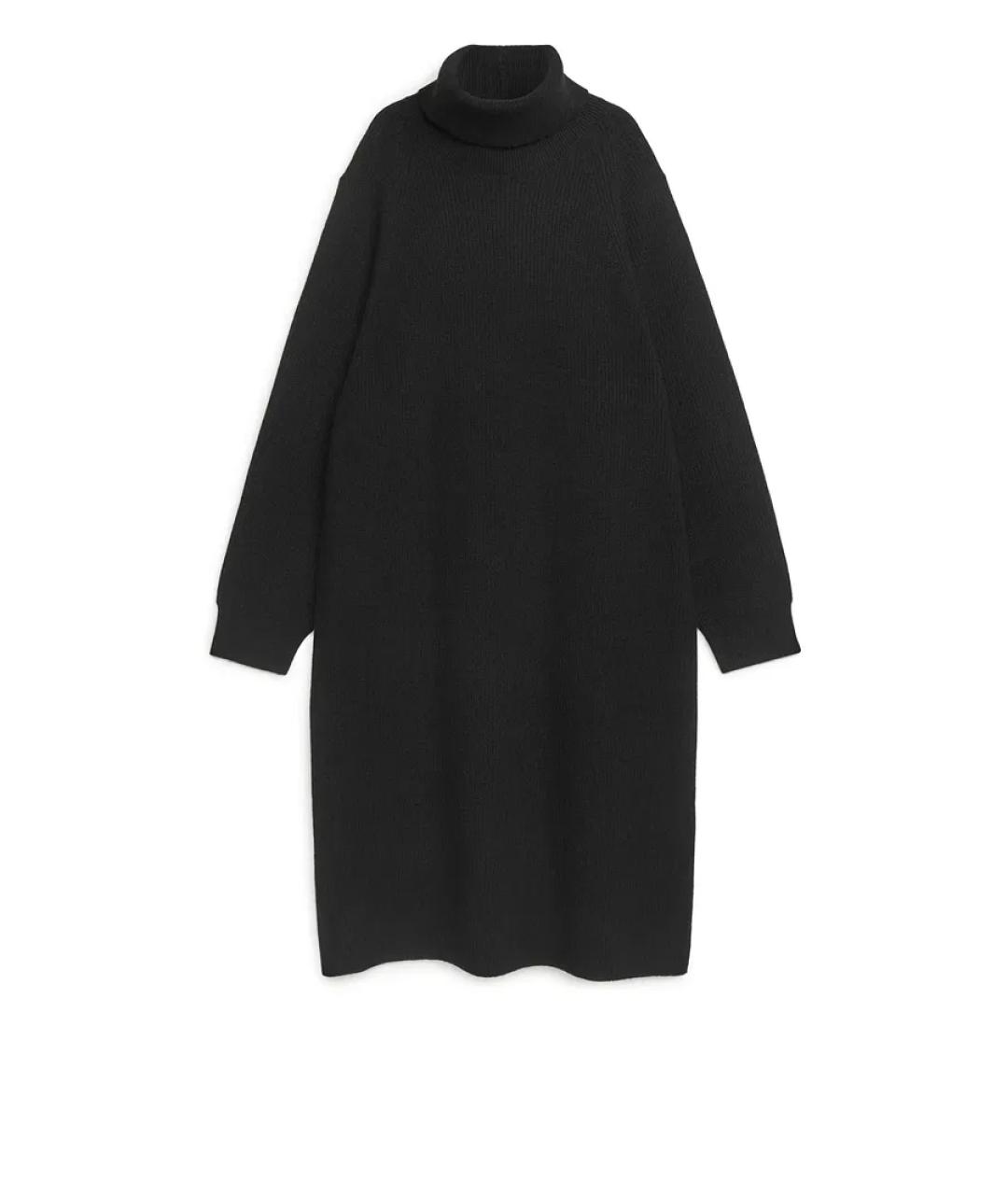 ARKET Черное шерстяное повседневное платье, фото 5
