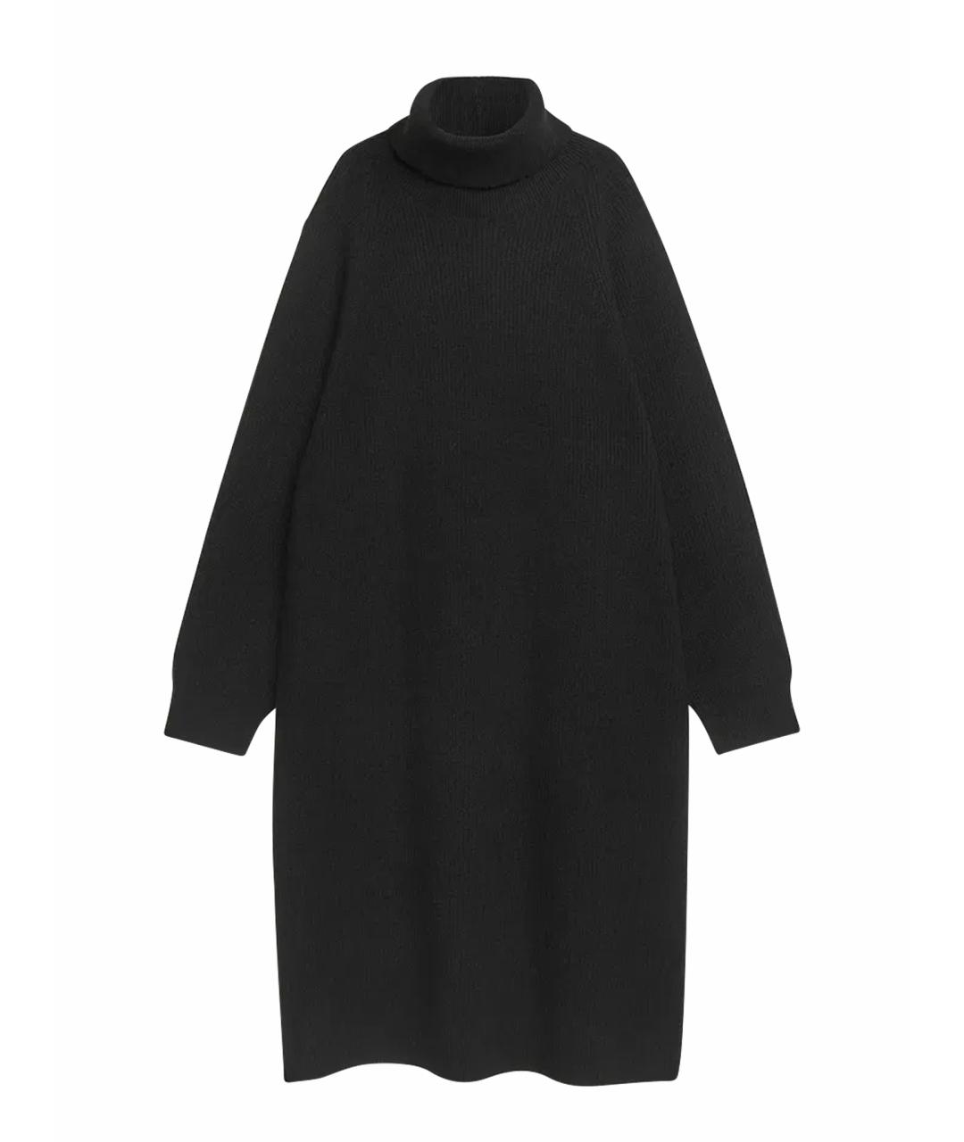 ARKET Черное шерстяное повседневное платье, фото 1