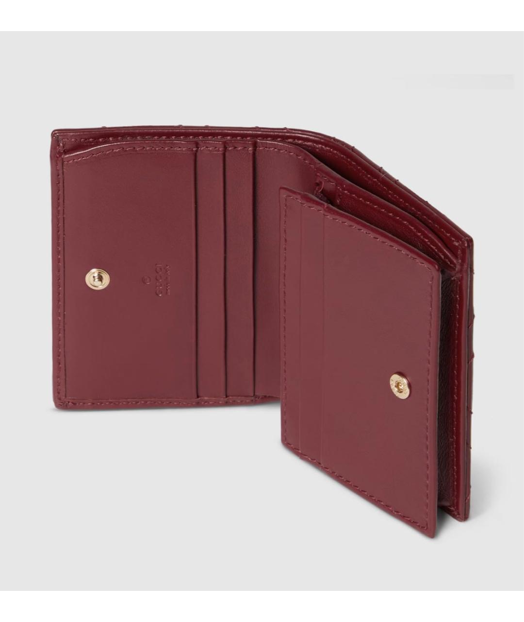 GUCCI Бордовый кожаный кошелек, фото 4