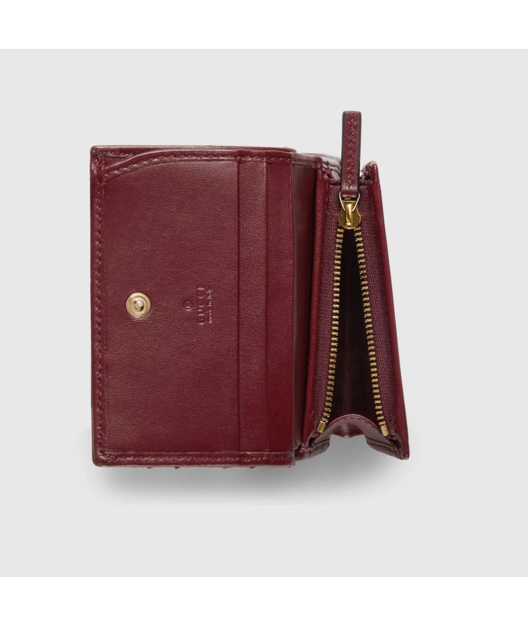 GUCCI Бордовый кожаный кошелек, фото 6