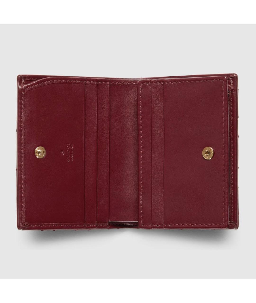 GUCCI Бордовый кожаный кошелек, фото 2