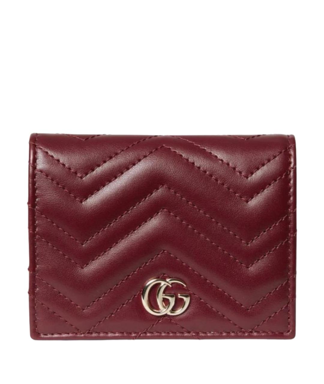GUCCI Бордовый кожаный кошелек, фото 1