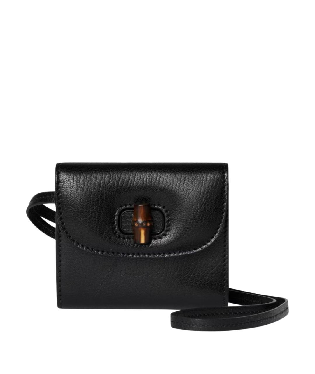 GUCCI Черный кожаный кардхолдер, фото 1