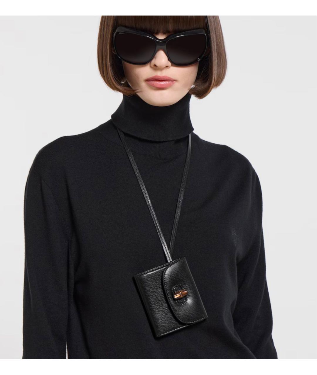 GUCCI Черный кожаный кардхолдер, фото 3