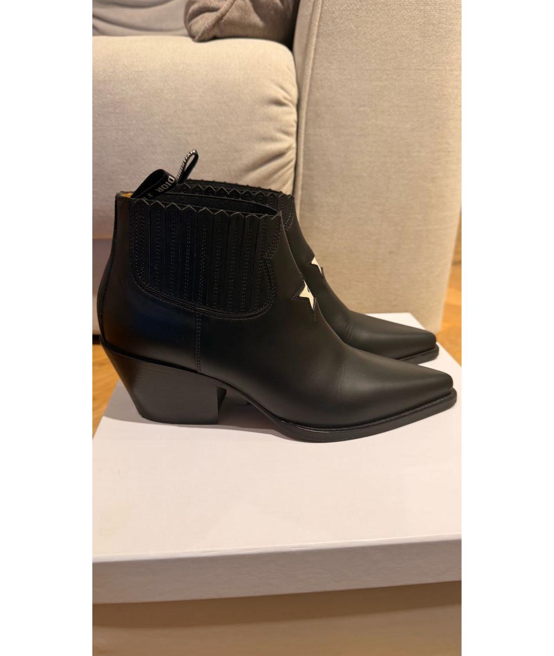 CHRISTIAN DIOR Черные кожаные полусапоги, фото 5