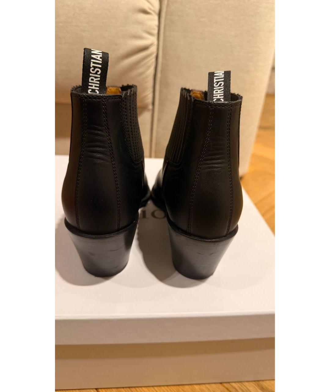 CHRISTIAN DIOR Черные кожаные полусапоги, фото 4