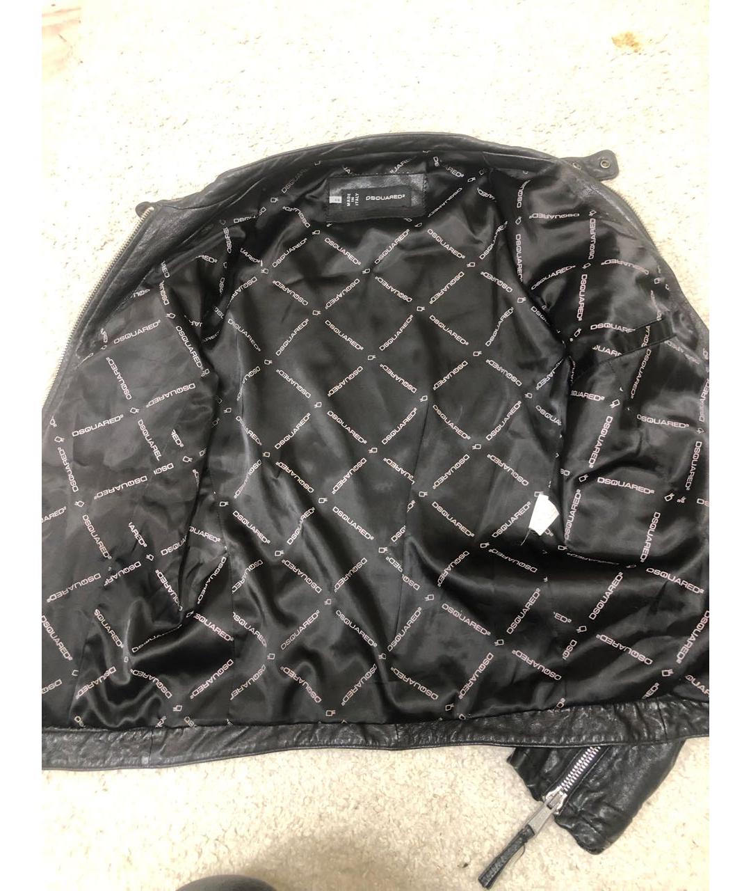 DSQUARED2 Черная кожаная куртка, фото 8