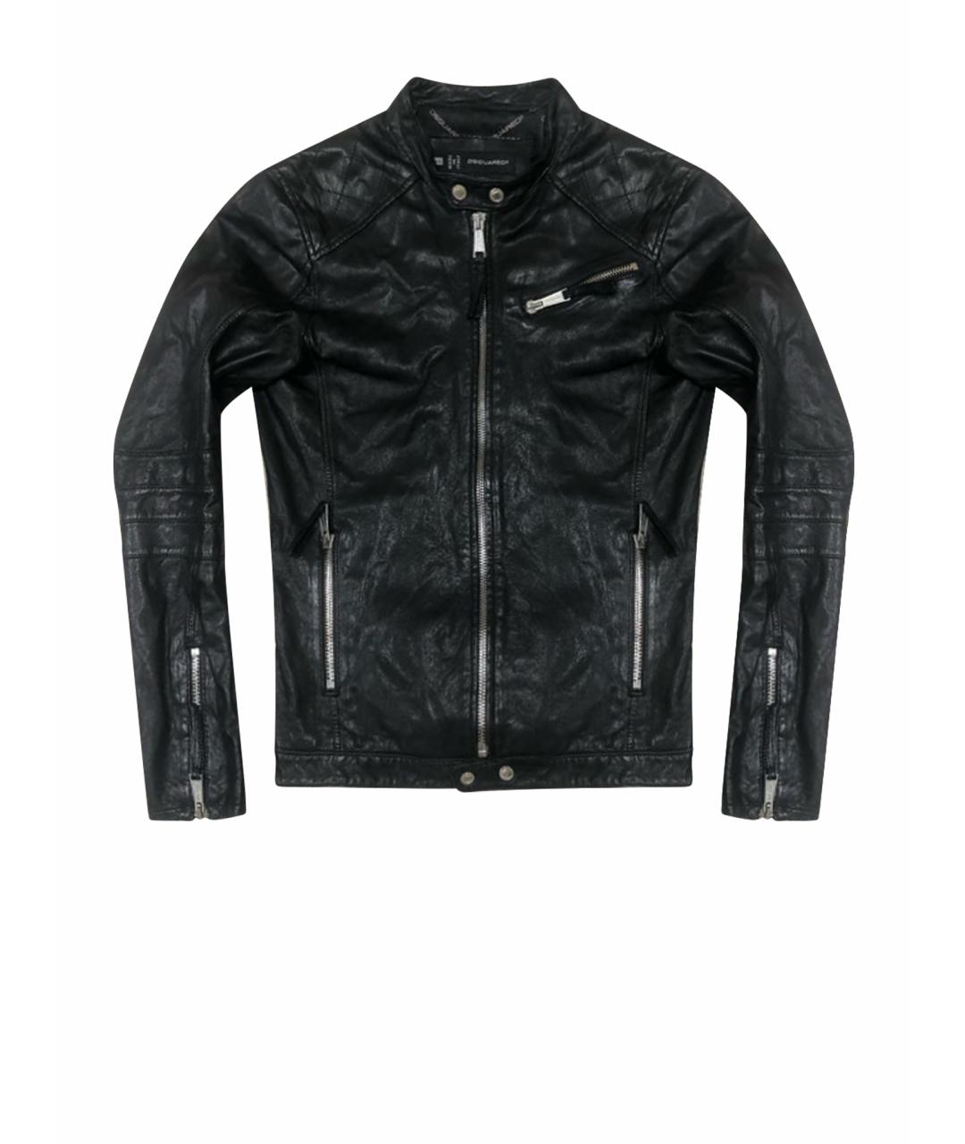 DSQUARED2 Черная кожаная куртка, фото 1