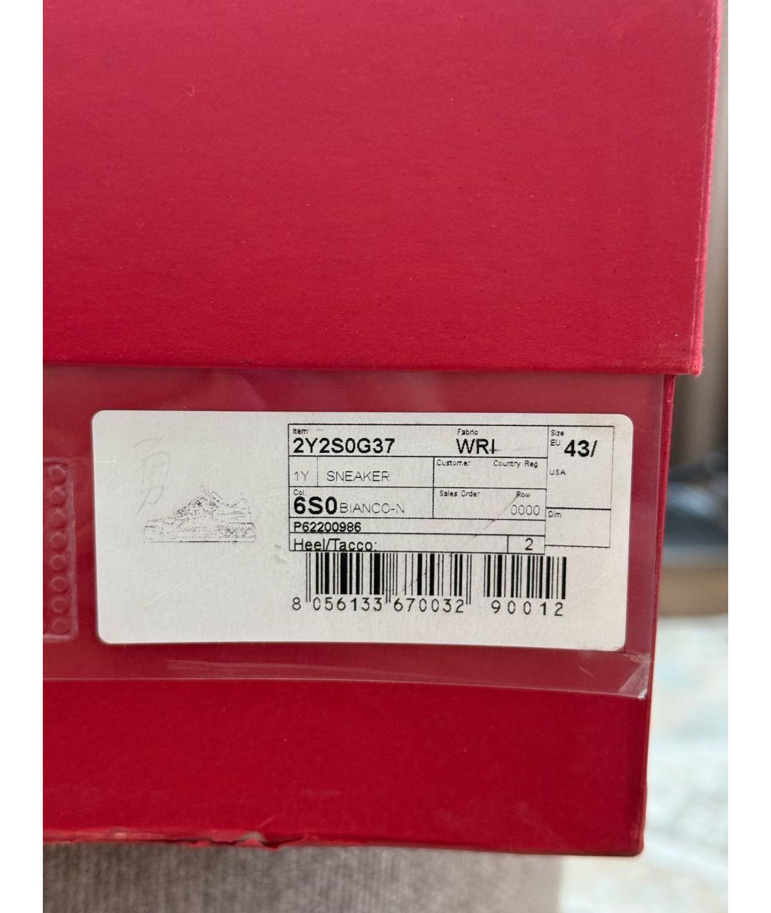 VALENTINO Белые кожаные низкие кроссовки / кеды, фото 6