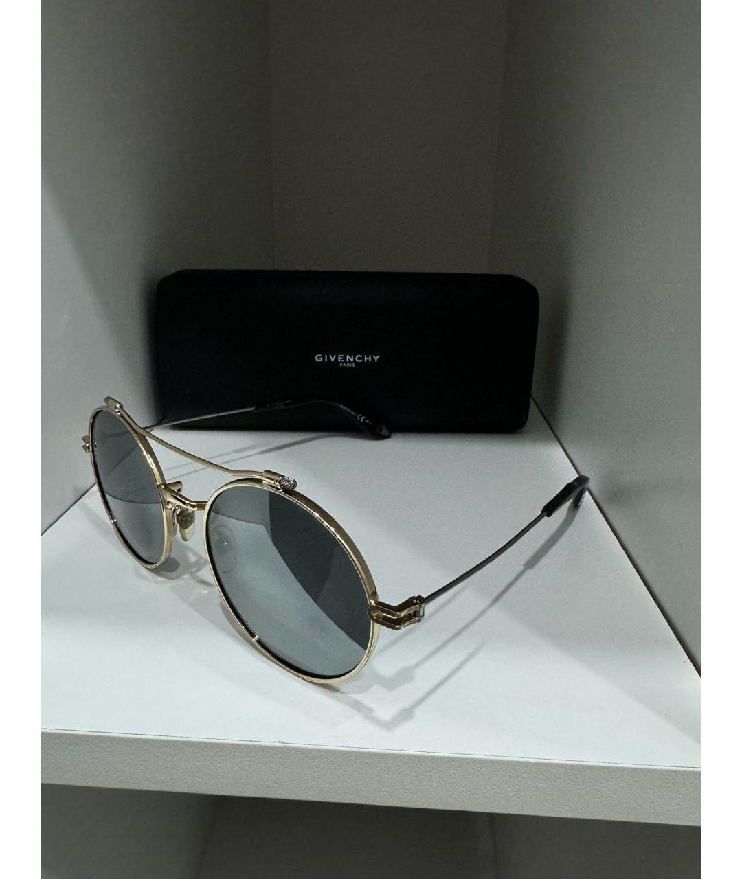 GIVENCHY Золотые металлические солнцезащитные очки, фото 3
