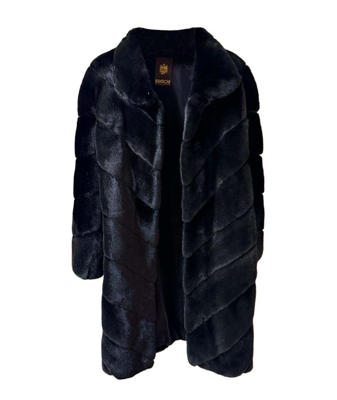 BRASCHI Черная меховая шуба, фото 1