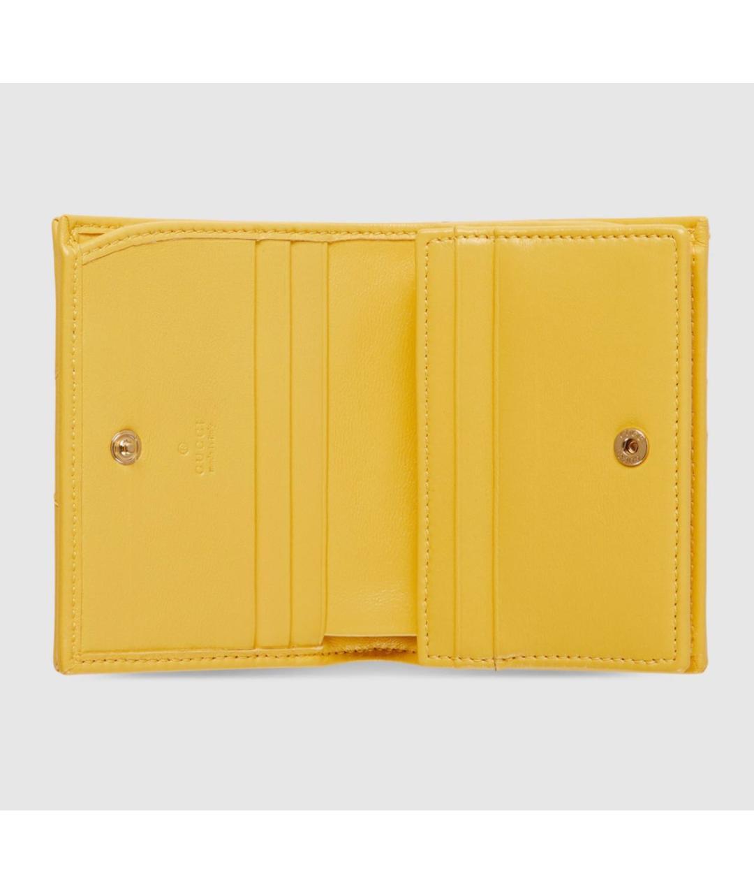GUCCI Желтый кожаный кошелек, фото 2