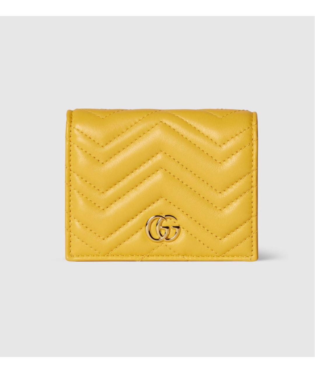 GUCCI Желтый кожаный кошелек, фото 7