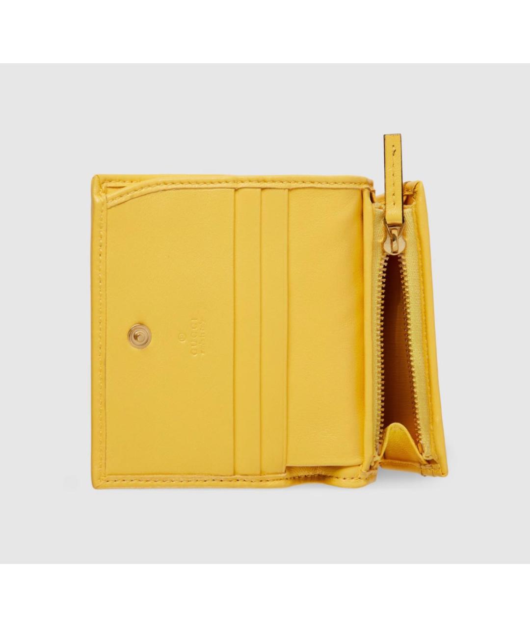 GUCCI Желтый кожаный кошелек, фото 6