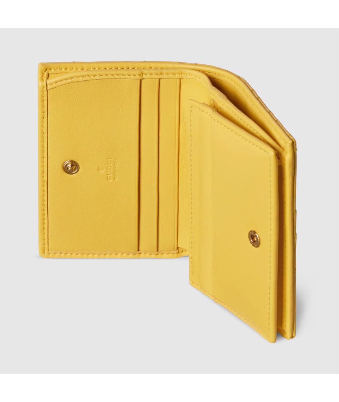 GUCCI Желтый кожаный кошелек, фото 4