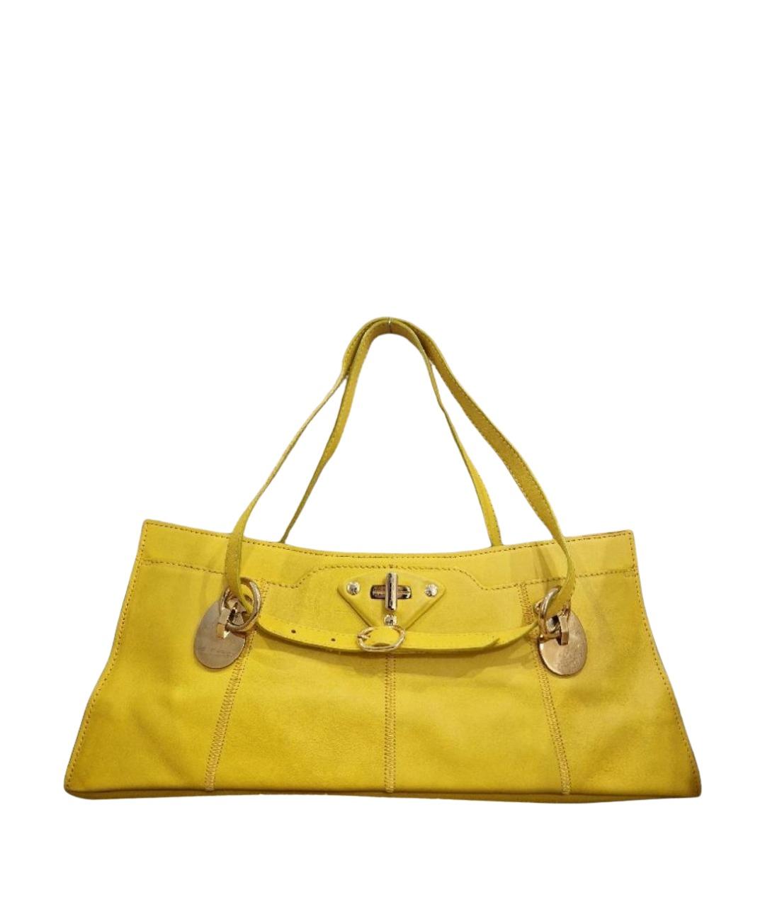 ETRO Желтая кожаная сумка с короткими ручками, фото 1