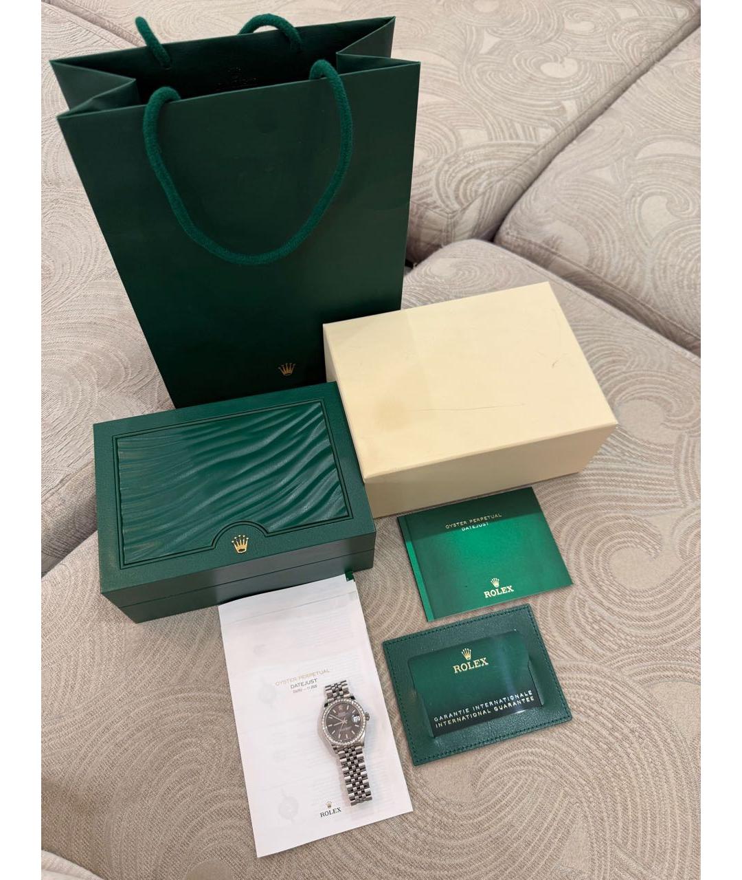 ROLEX Серебряные стальные часы, фото 4