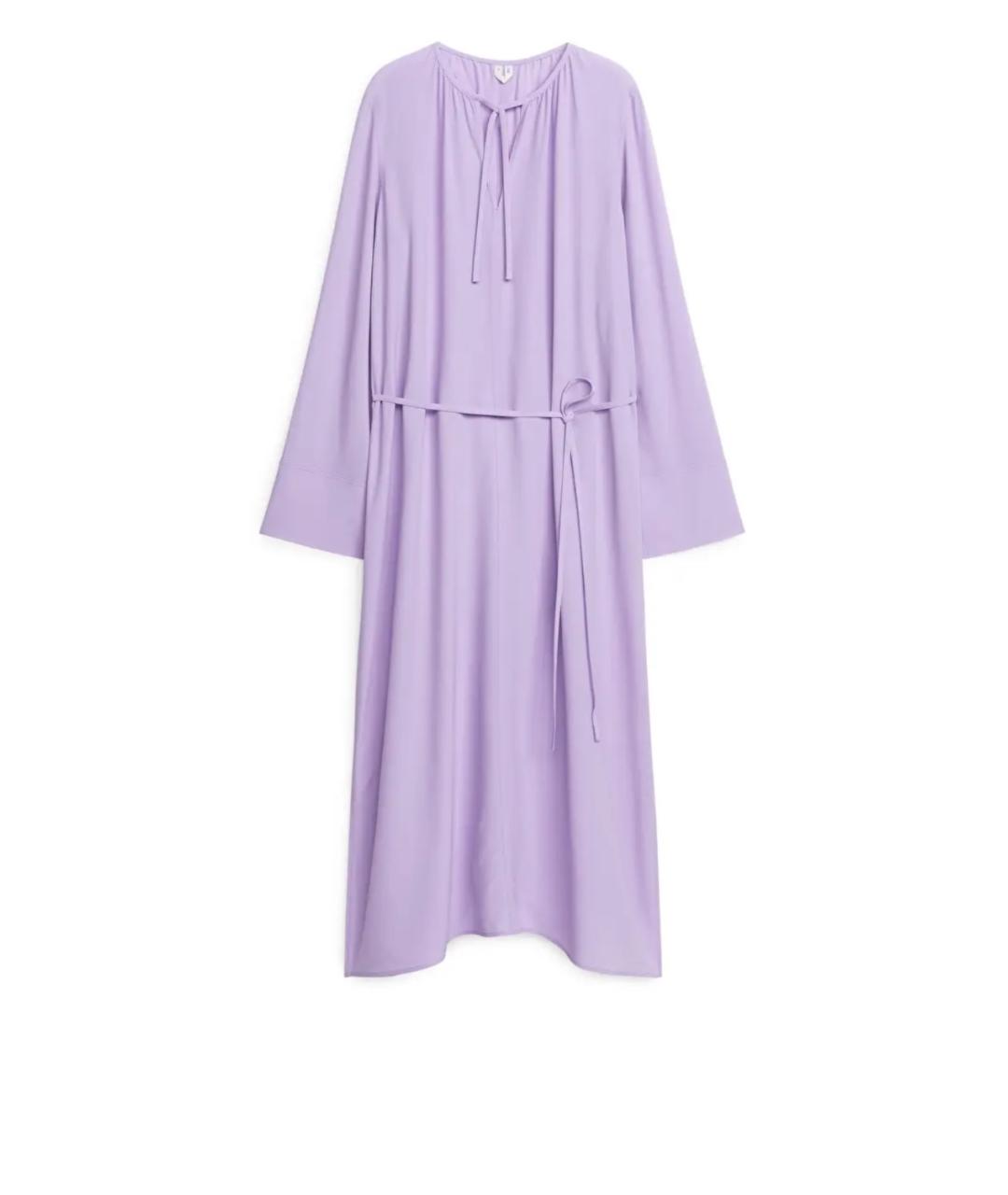 ARKET Фиолетовое вискозное повседневное платье, фото 5