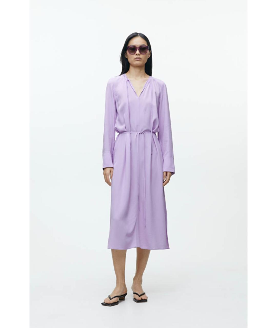ARKET Фиолетовое вискозное повседневное платье, фото 4