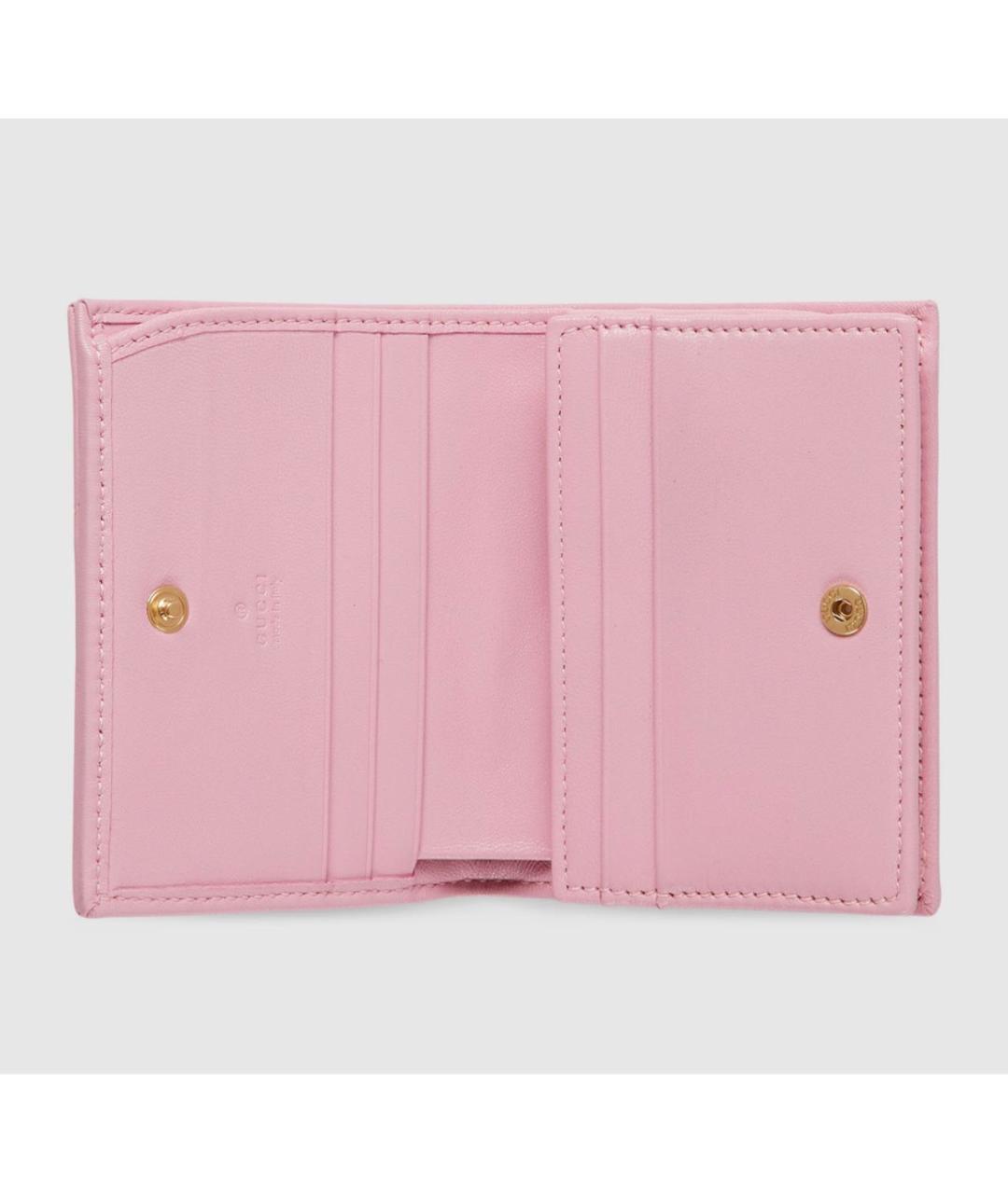 GUCCI Розовый кожаный кошелек, фото 2