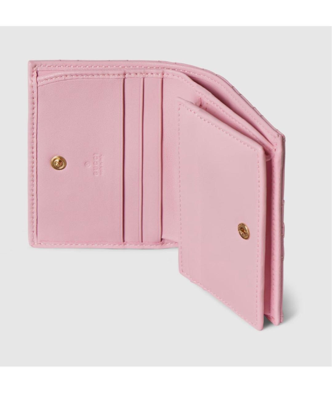 GUCCI Розовый кожаный кошелек, фото 4