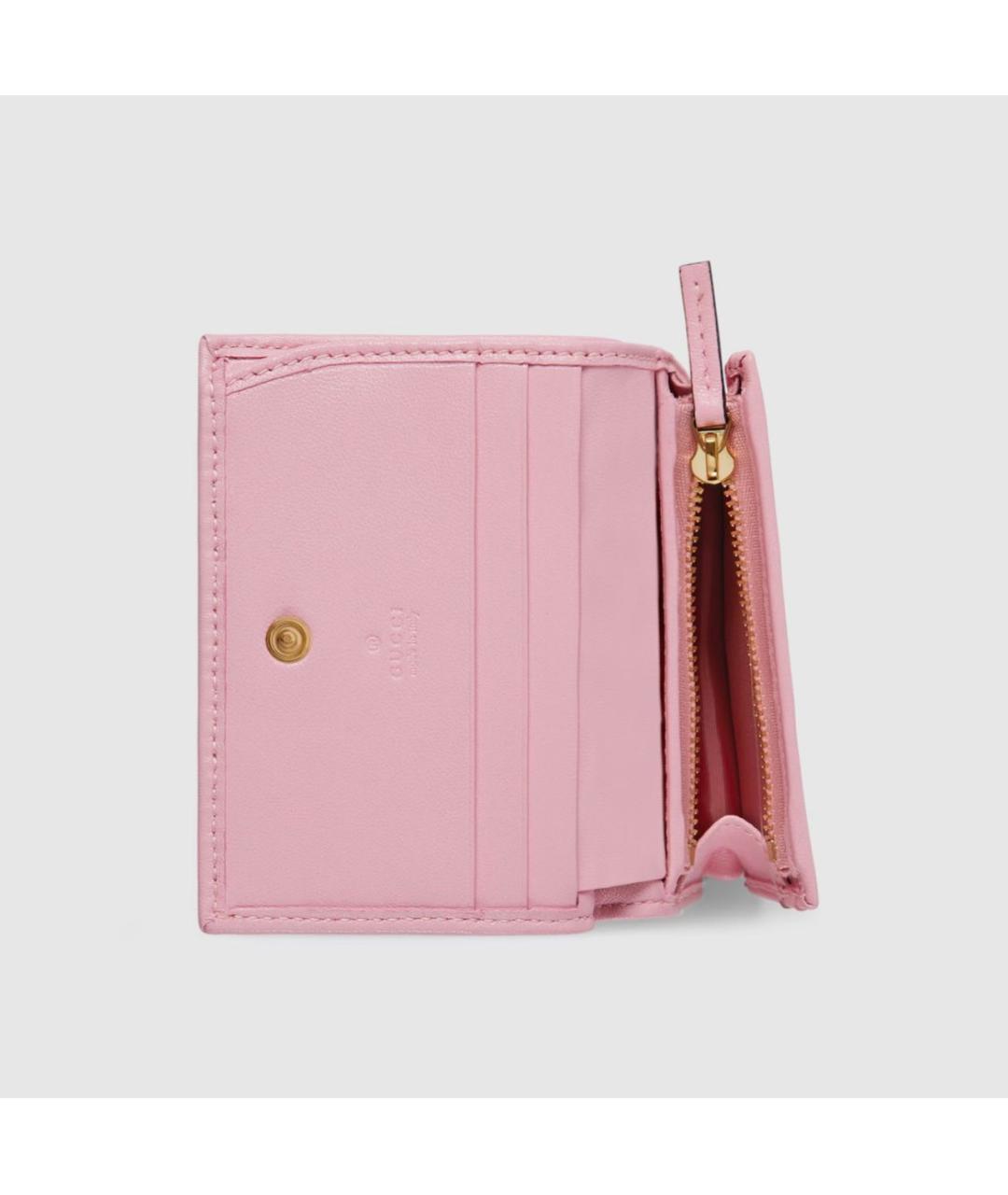 GUCCI Розовый кожаный кошелек, фото 6