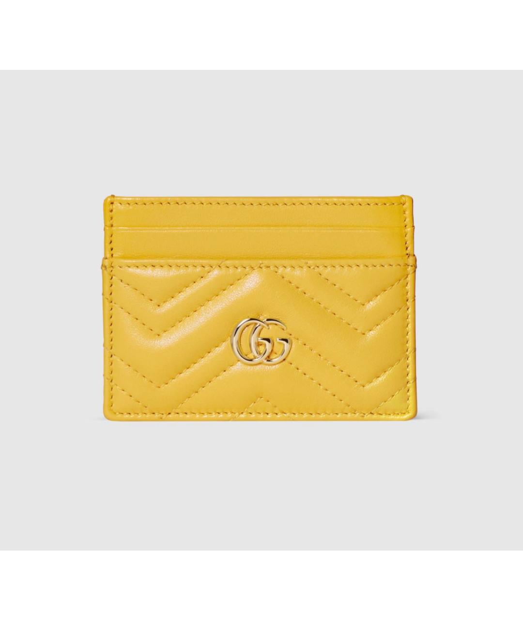 GUCCI Желтый кожаный кардхолдер, фото 5