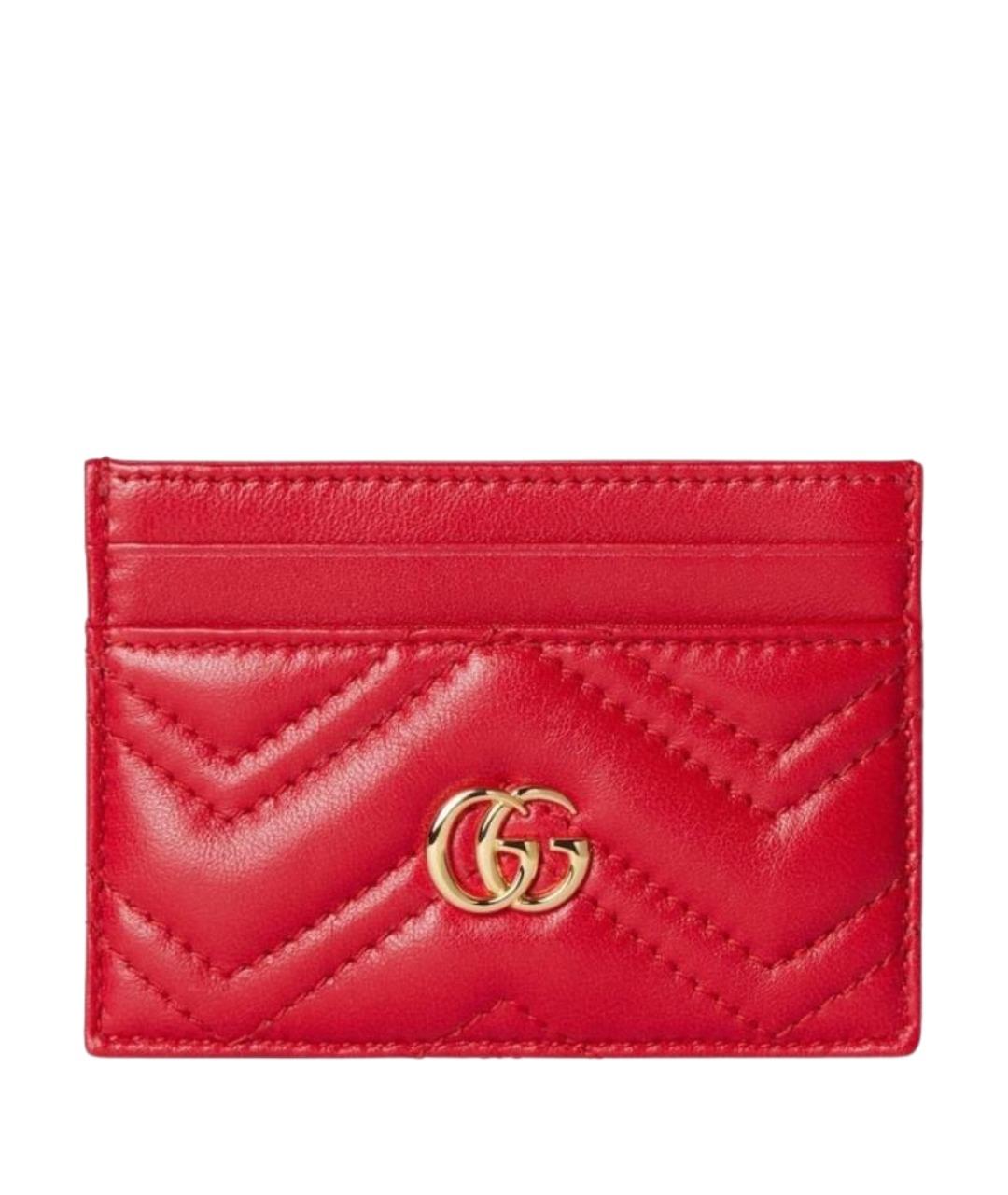 GUCCI Красный кожаный кардхолдер, фото 1
