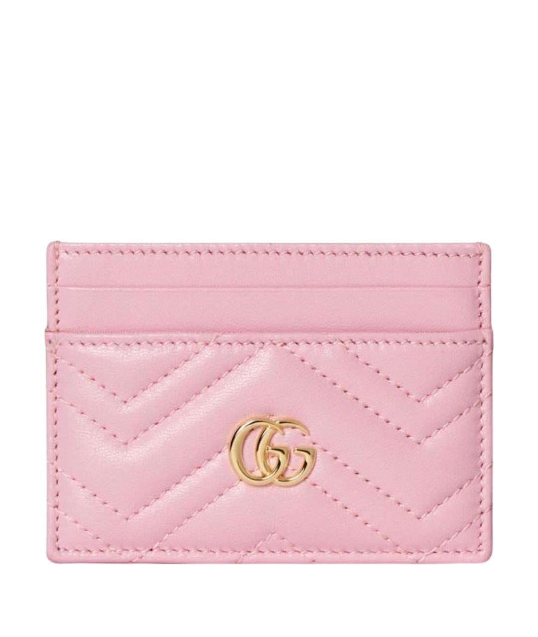 GUCCI Розовый кожаный кардхолдер, фото 1